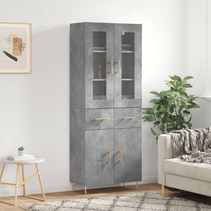 Credenza Grigio Cemento 69,5x34x180 cm in Legno Multistratocod mxl 125960