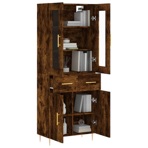 vidaXL Credenza Rovere Fumo  69,5x34x180 cm in Legno Multistrato