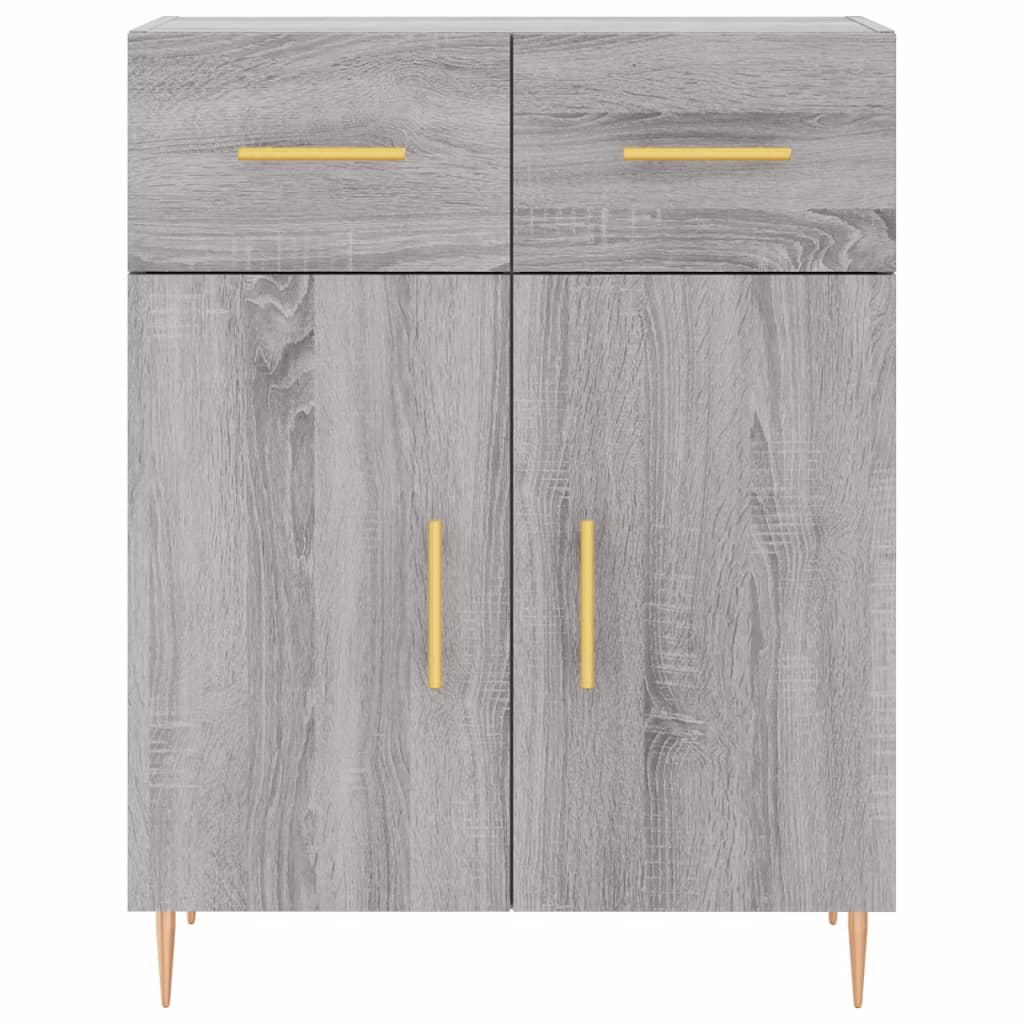 Credenza-Buffet-Armadio da cucina Grigio Sonoma 69,5x34x180 cm in Legno Multistrato 828461