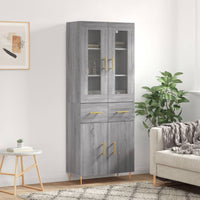 Credenza Grigio Sonoma 69,5x34x180 cm in Legno Multistratocod mxl 125705