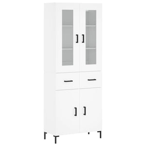 Credenza cassettiera mobile contenitore organizer cucina soggiorno salotto alto 695 x 34 x 180 cm legno ingegnerizzato bianco 02_0032749