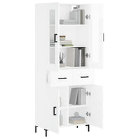 Credenza Bianco Lucido 69,5x34x180 cm in Legno Multistrato 3198531