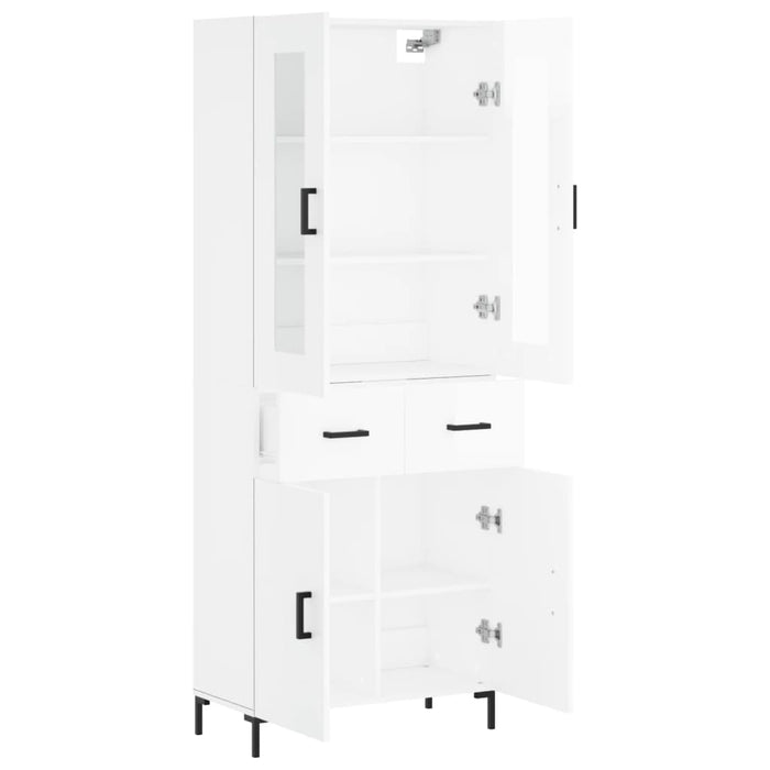 Credenza Bianco Lucido 69,5x34x180 cm in Legno Multistrato 3198531