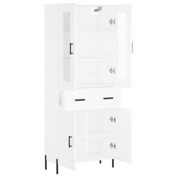 Credenza cassettiera mobile contenitore organizer cucina soggiorno salotto alto 695 x 34 x 180 cm legno ingegnerizzato bianco 02_0032693