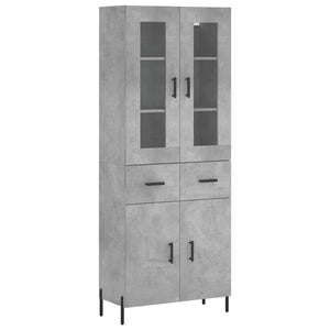 Credenza cassettiera mobile contenitore organizer cucina soggiorno salotto alto 695 x 34 x 180 cm legno ingegnerizzato grigio 02_0034694