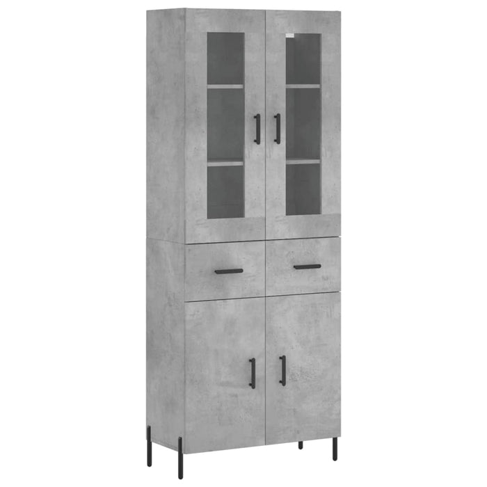 Credenza cassettiera mobile contenitore organizer cucina soggiorno salotto alto 695 x 34 x 180 cm legno ingegnerizzato grigio 02_0034694