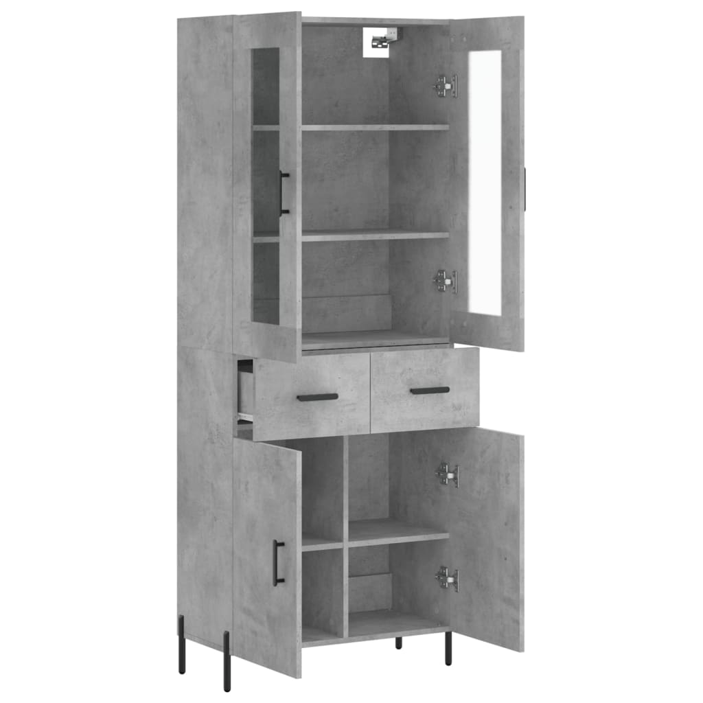 Credenza cassettiera mobile contenitore organizer cucina soggiorno salotto alto 695 x 34 x 180 cm legno ingegnerizzato grigio 02_0034694
