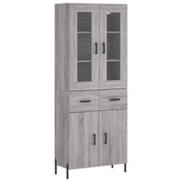 Credenza Grigio Sonoma 69,5x34x180 cm in Legno Multistrato 3198543