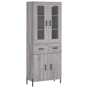 Credenza Grigio Sonoma 69,5x34x180 cm in Legno Multistrato 3198543