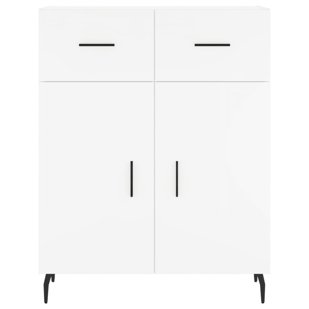 Credenza-Buffet-Armadio da cucina Bianca 69,5x34x180 cm in Legno Multistrato 501064