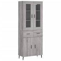 vidaXL Credenza Grigio Sonoma 69,5x34x180 cm in Legno Multistrato