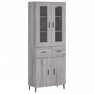 vidaXL Credenza Grigio Sonoma 69,5x34x180 cm in Legno Multistrato
