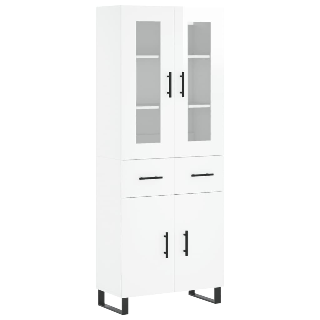 Credenza Bianco Lucido 69,5x34x180 cm in Legno Multistratocod mxl 112669
