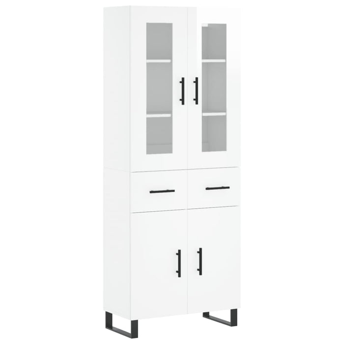 Credenza Bianco Lucido 69,5x34x180 cm in Legno Multistratocod mxl 112669