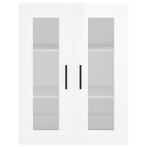 Credenza Bianco Lucido 69,5x34x180 cm in Legno Multistrato 3198555