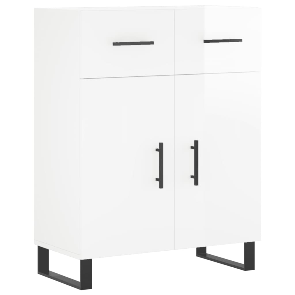Credenza Bianco Lucido 69,5x34x180 cm in Legno Multistrato 3198555