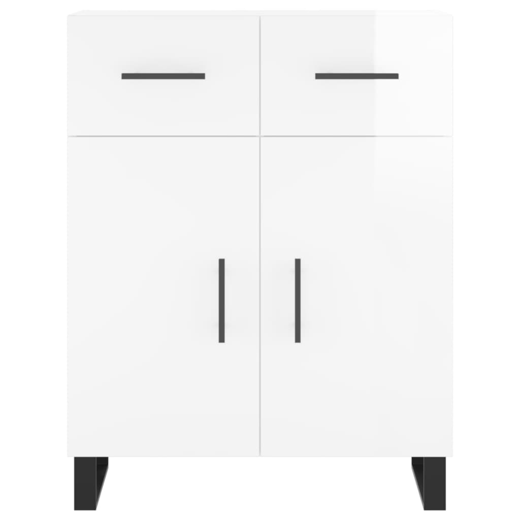 Credenza Bianco Lucido 69,5x34x180 cm in Legno Multistrato 3198555