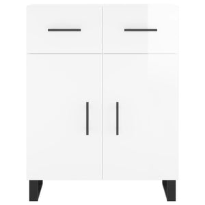 Credenza Bianco Lucido 69,5x34x180 cm in Legno Multistrato 3198555