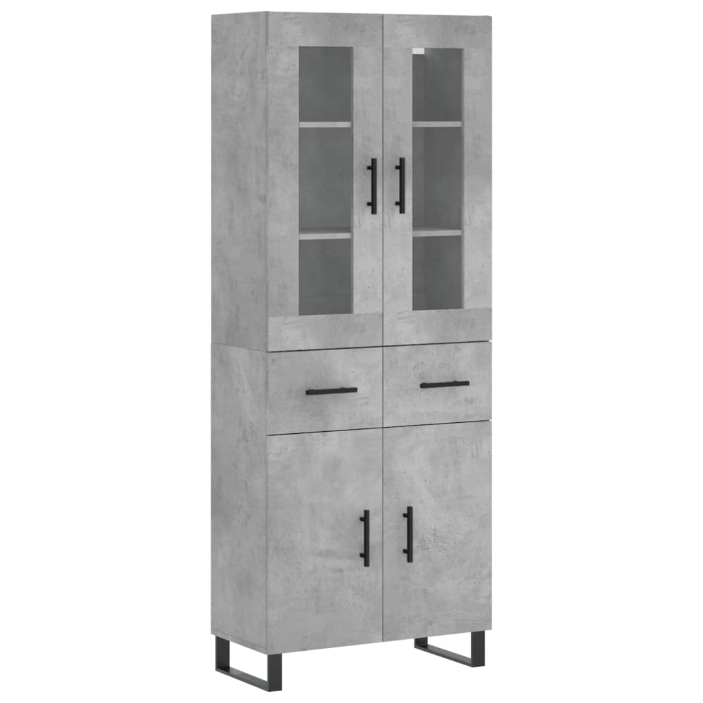Credenza cassettiera mobile contenitore organizer cucina soggiorno salotto alto 695 x 34 x 180 cm legno ingegnerizzato grigio 02_0034686