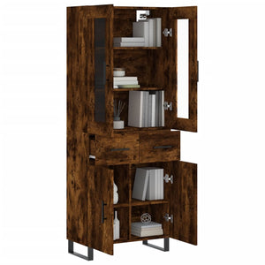 vidaXL Credenza Rovere Fumo  69,5x34x180 cm in Legno Multistrato