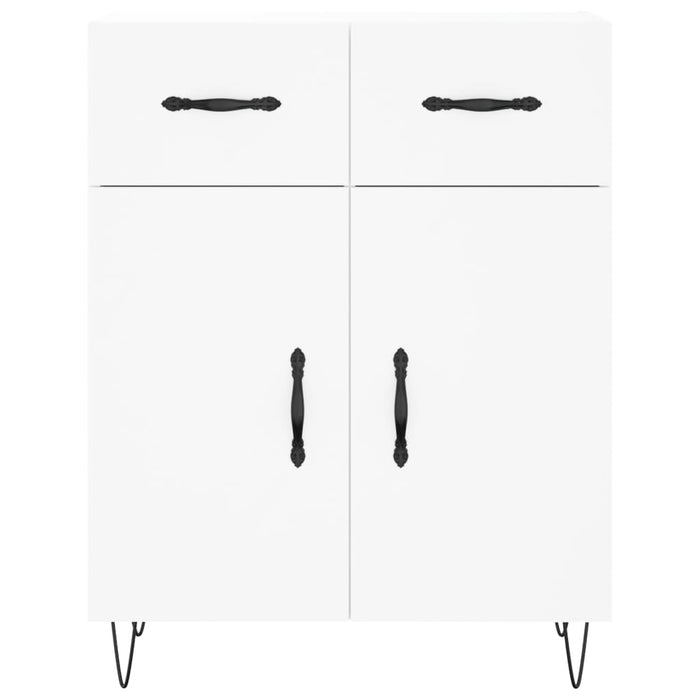 Credenza-Buffet-Armadio da cucina Bianca 69,5x34x180 cm in Legno Multistrato 306215