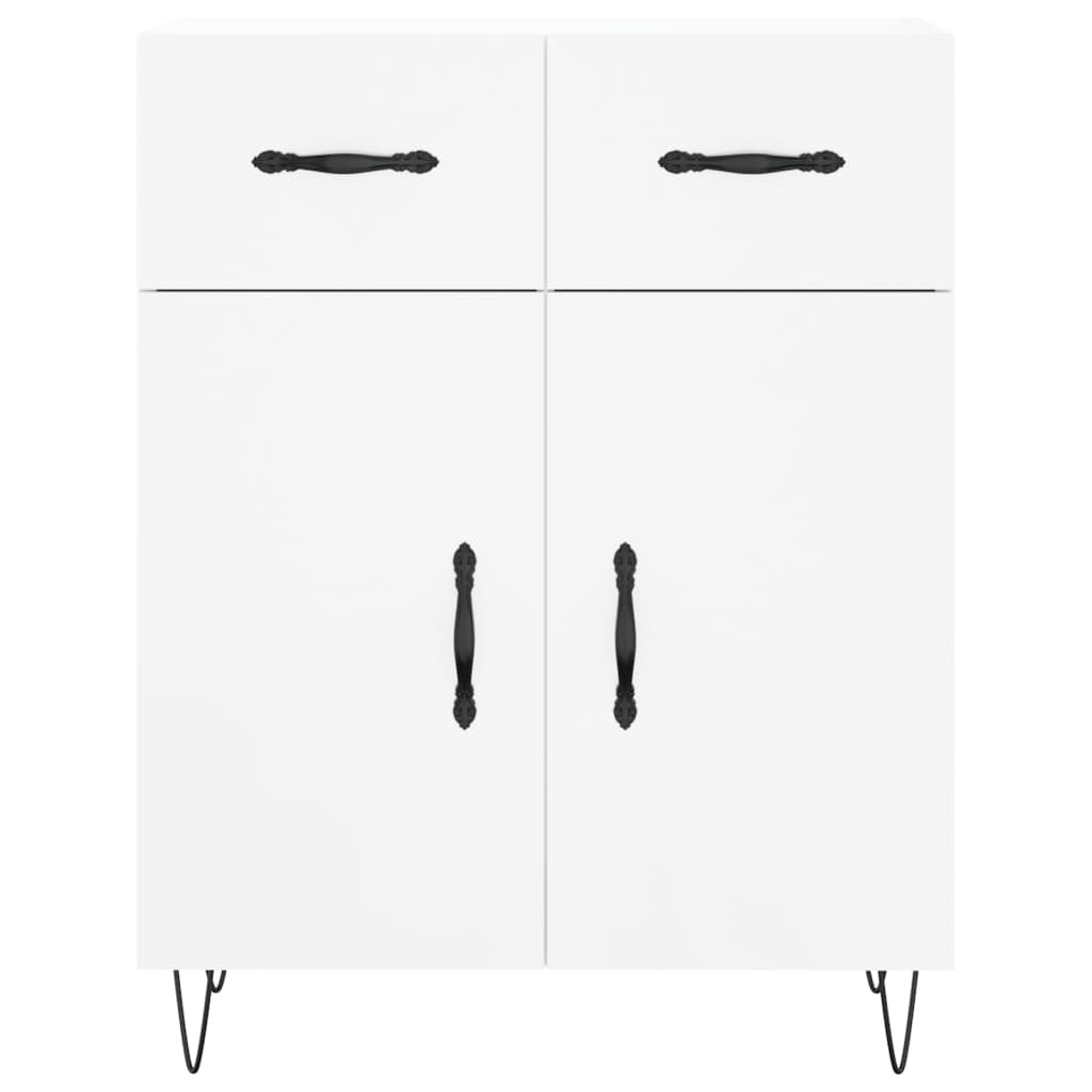 Credenza Bianco Lucido 69,5x34x180 cm in Legno Multistrato 3198563