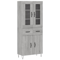 vidaXL Credenza Grigio Sonoma 69,5x34x180 cm in Legno Multistrato