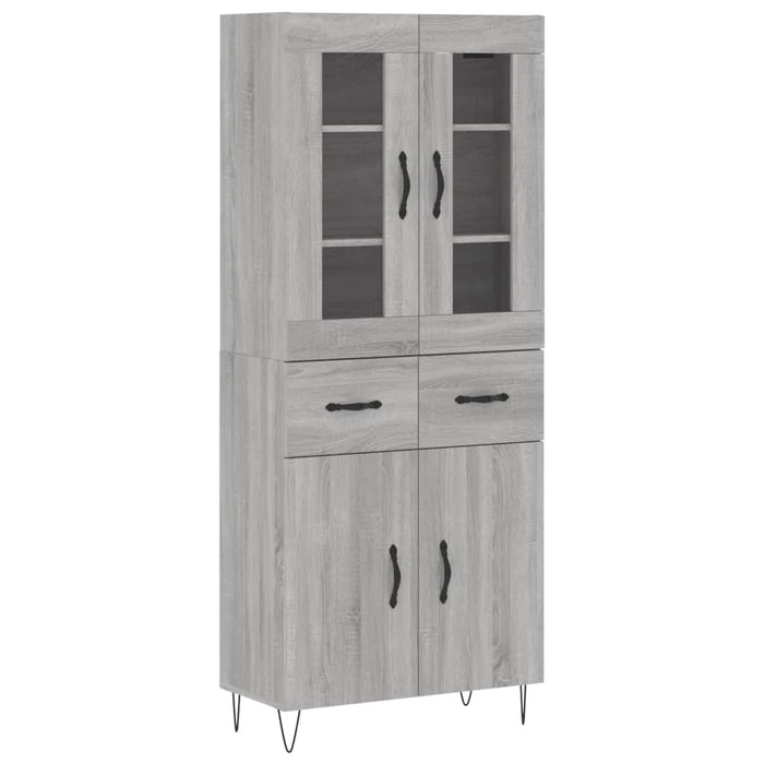 vidaXL Credenza Grigio Sonoma 69,5x34x180 cm in Legno Multistrato