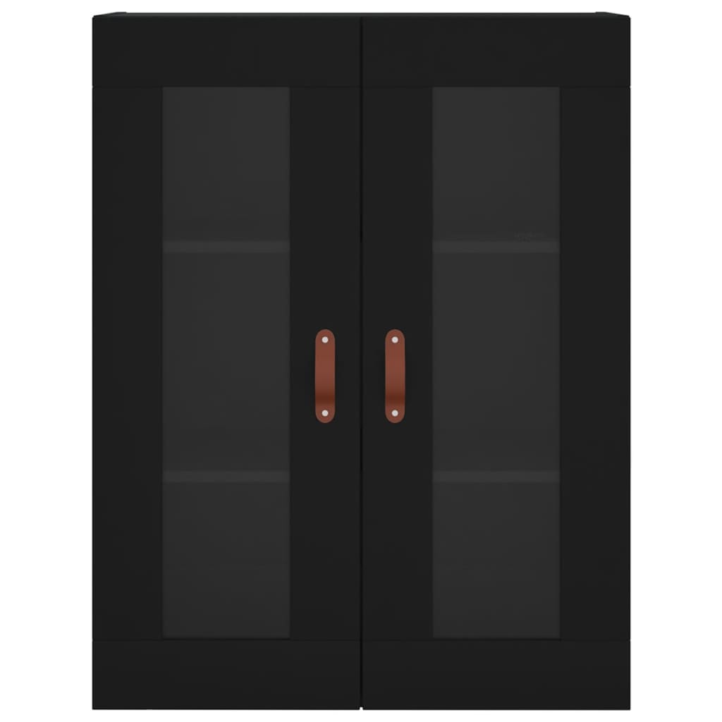 Credenza-Buffet-Armadio da cucina Nera 69,5x34x180 cm in Legno Multistrato 280699