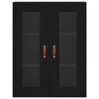 Credenza-Buffet-Armadio da cucina Nera 69,5x34x180 cm in Legno Multistrato 280699