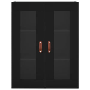 Credenza-Buffet-Armadio da cucina Nera 69,5x34x180 cm in Legno Multistrato 280699