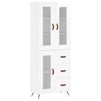 Credenza Bianco Lucido 69,5x34x180 cm in Legno Multistrato 3198571
