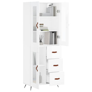 Credenza Bianco Lucido 69,5x34x180 cm in Legno Multistrato 3198571