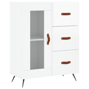 Credenza Bianco Lucido 69,5x34x180 cm in Legno Multistrato 3198571