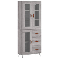 Credenza Grigio Sonoma 69,5x34x180 cm in Legno Multistrato 3198575