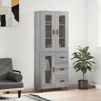 Credenza Grigio Sonoma 69,5x34x180 cm in Legno Multistrato 3198575