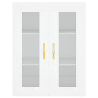 Credenza-Buffet-Armadio da cucina Bianca 69,5x34x180 cm in Legno Multistrato 839733