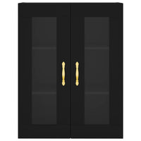 Credenza Nera 69,5x34x180 cm in Legno Multistrato 3198578