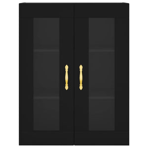 Credenza Nera 69,5x34x180 cm in Legno Multistrato 3198578