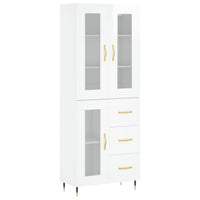 Credenza Bianco Lucido 69,5x34x180 cm in Legno Multistrato 3198579
