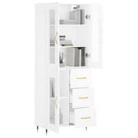 Credenza Bianco Lucido 69,5x34x180 cm in Legno Multistrato 3198579
