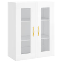 Credenza Bianco Lucido 69,5x34x180 cm in Legno Multistrato 3198579