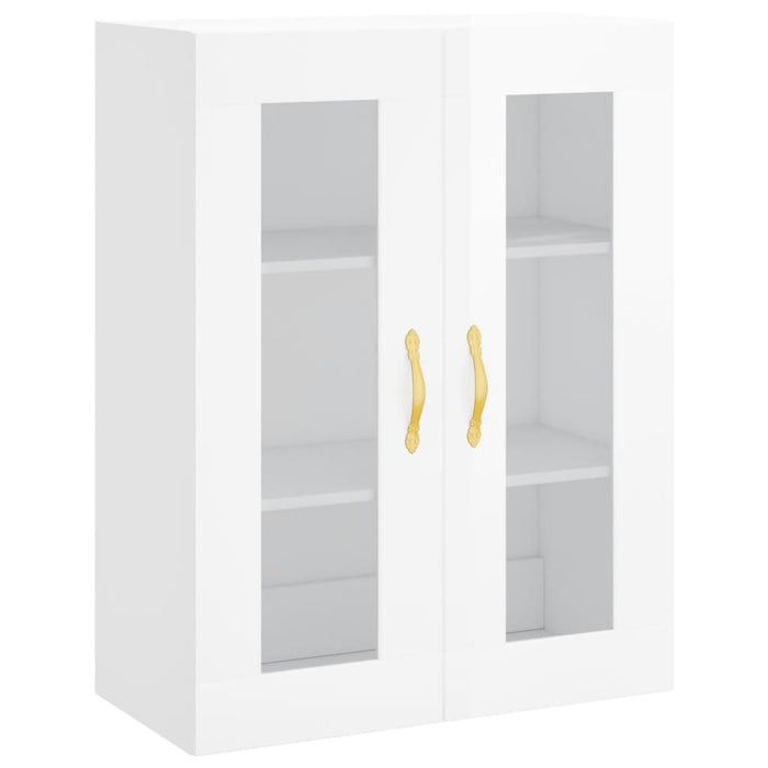Credenza Bianco Lucido 69,5x34x180 cm in Legno Multistrato 3198579