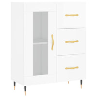 Credenza Bianco Lucido 69,5x34x180 cm in Legno Multistrato 3198579