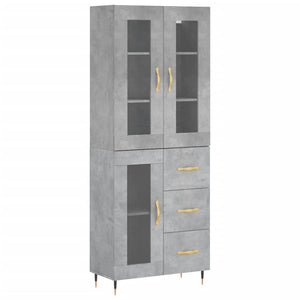Credenza Grigio Cemento 69,5x34x180 cm in Legno Multistratocod mxl 101993