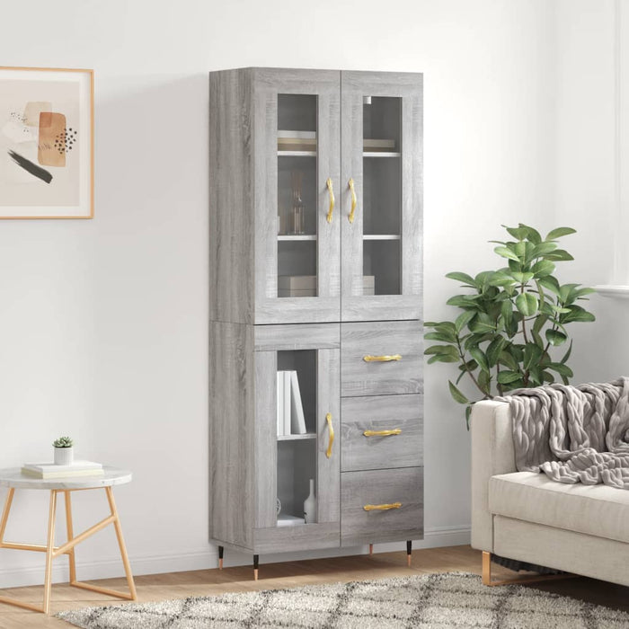 Credenza Grigio Sonoma 69,5x34x180 cm in Legno Multistratocod mxl 101949
