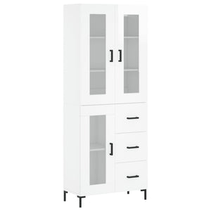 Credenza Bianco Lucido 69,5x34x180 cm in Legno Multistratocod mxl 101956