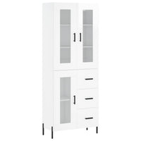 Credenza Bianco Lucido 69,5x34x180 cm in Legno Multistrato 3198603