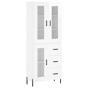 Credenza Bianco Lucido 69,5x34x180 cm in Legno Multistrato 3198603