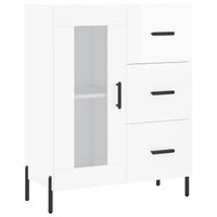 Credenza Bianco Lucido 69,5x34x180 cm in Legno Multistrato 3198603